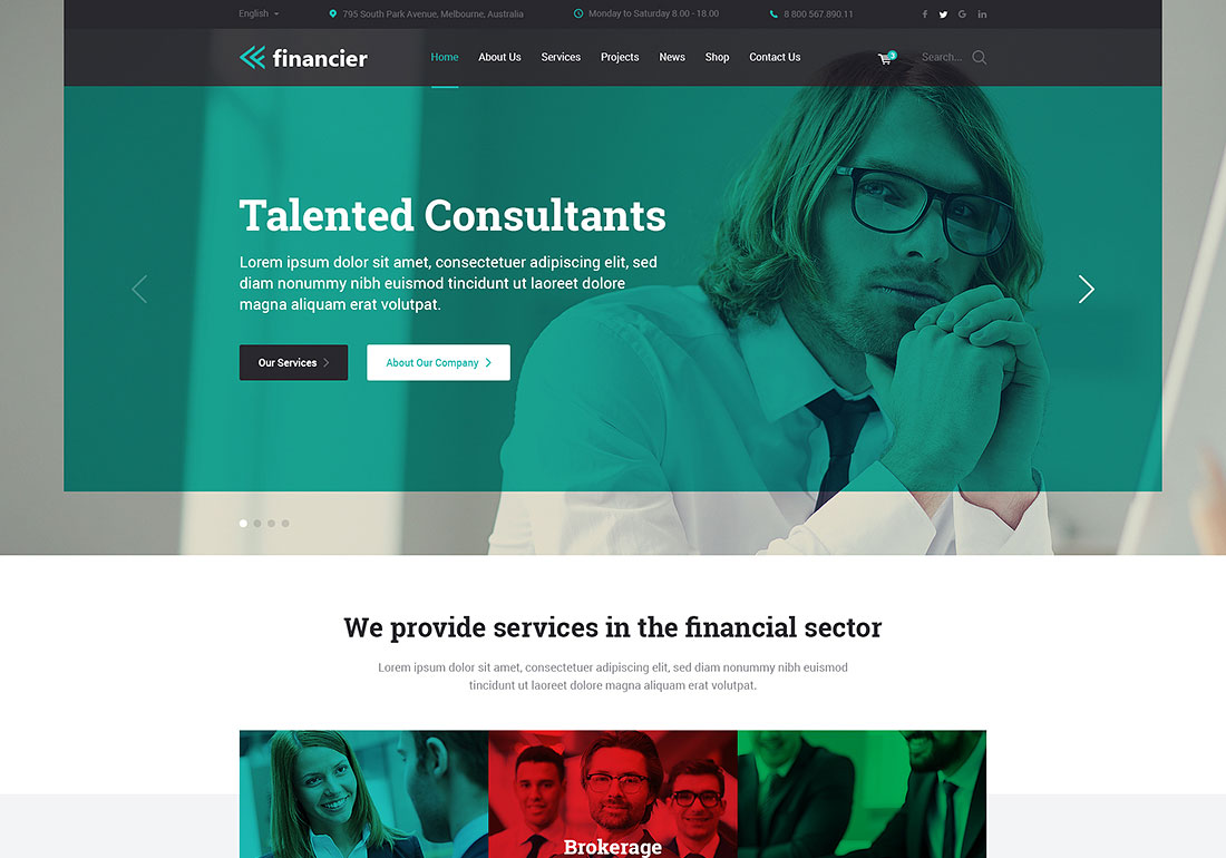 Financier - Finance WordPress Theme
