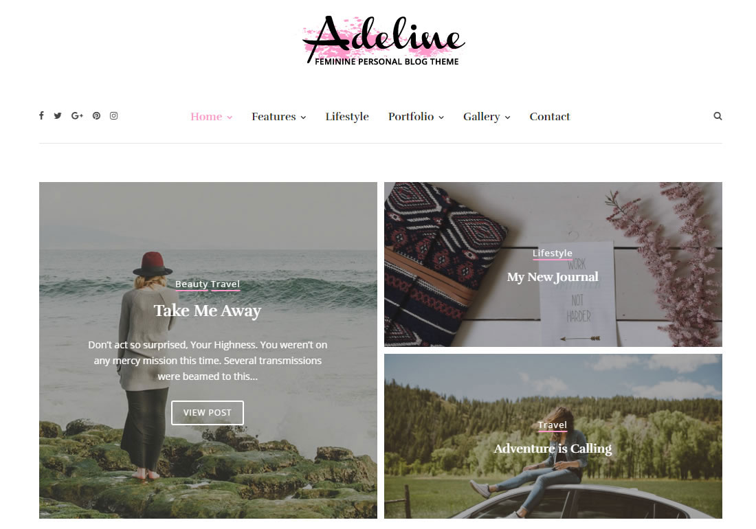 Adeline Feminine WordPress Theme