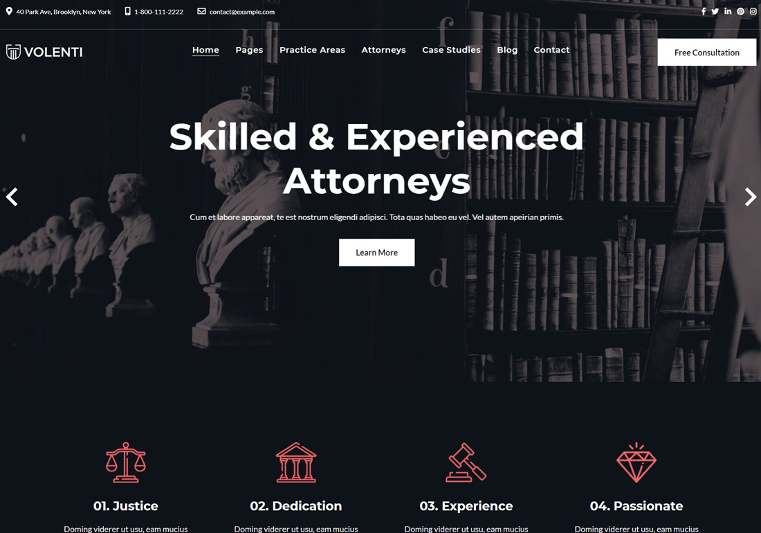 Volenti Attorney Law Firm Theme