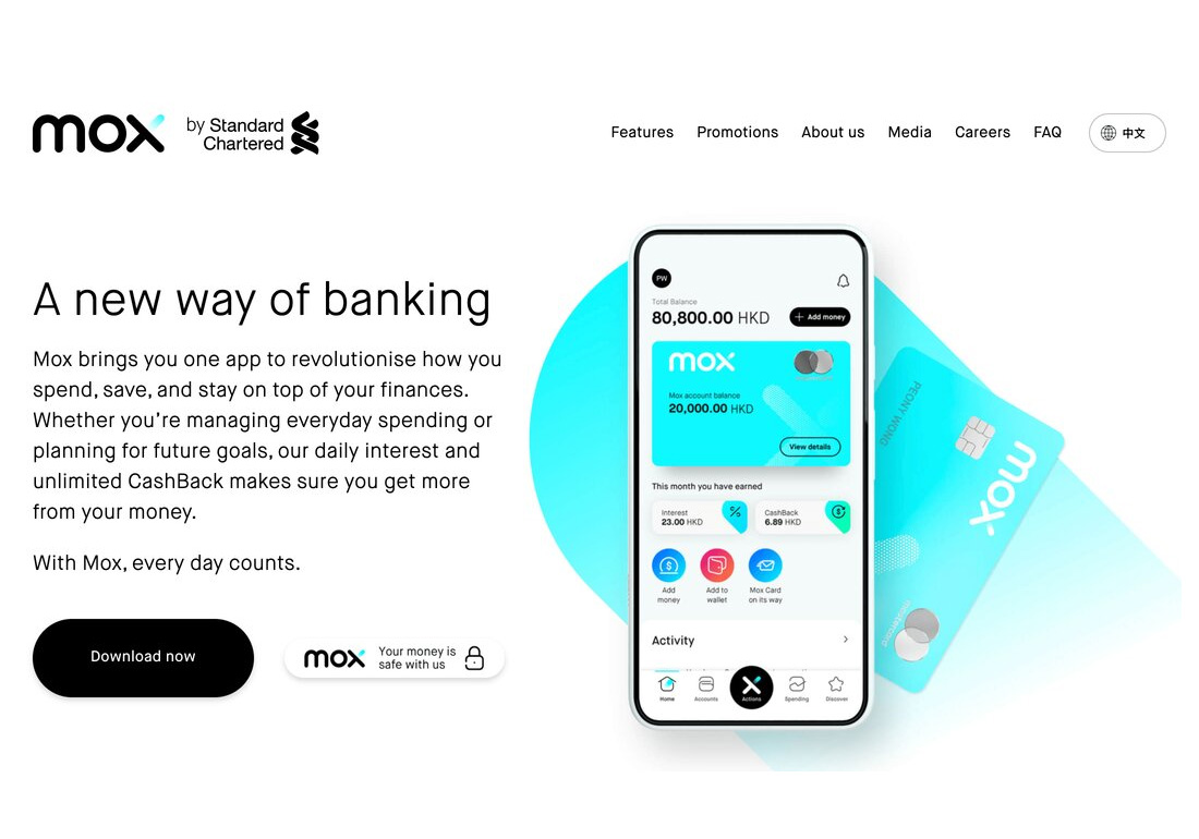 Mox Bank website 