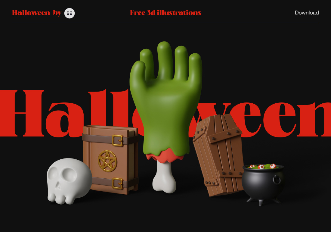 Free Halloween 3d illustrations