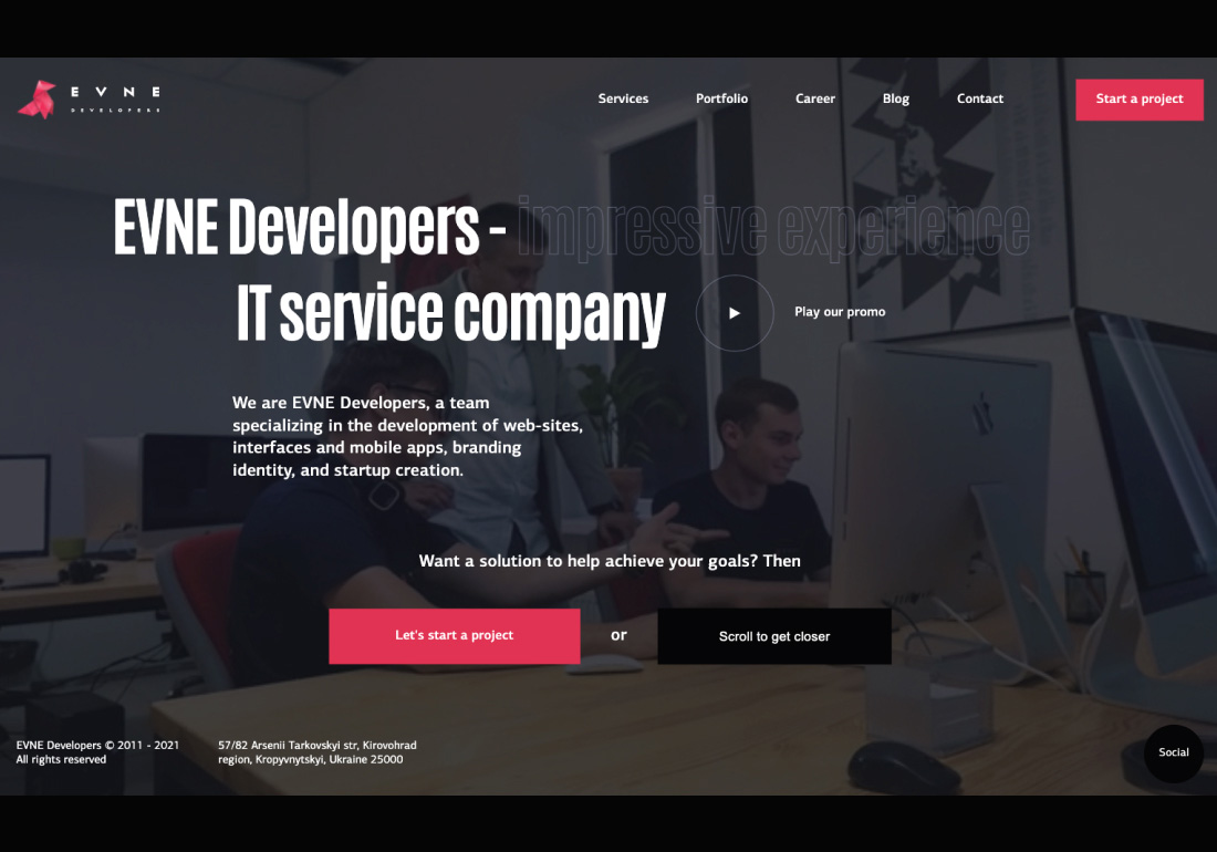 EVNE Developers company website