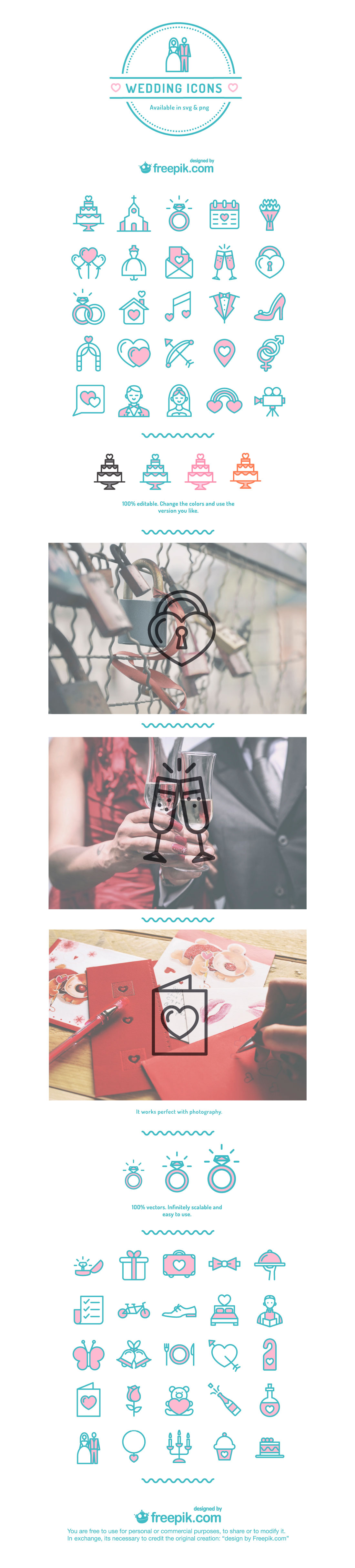 Wedding Icons Vector Set