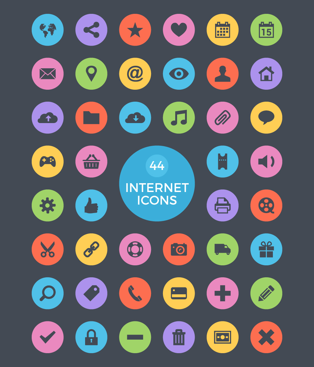 44 free internet vector icons download