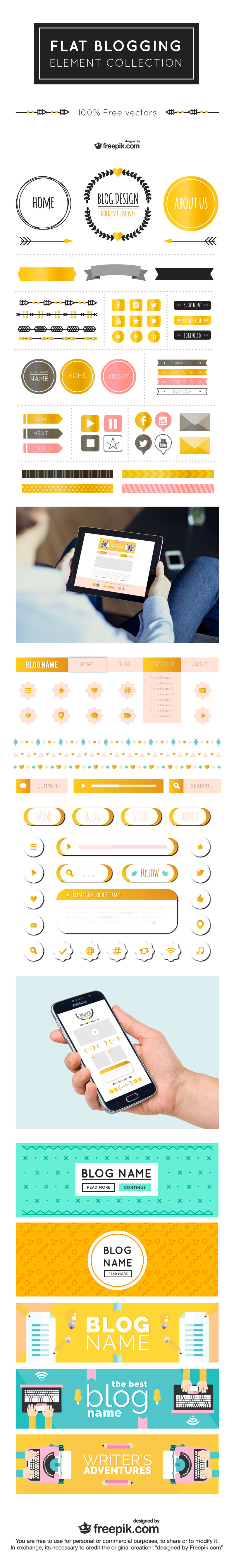 Flat Blogging Element Collection