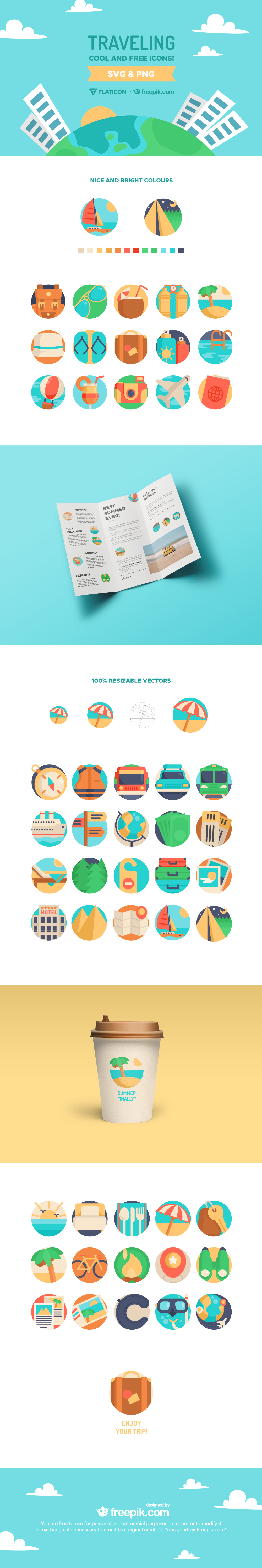 freebie traveling icons download