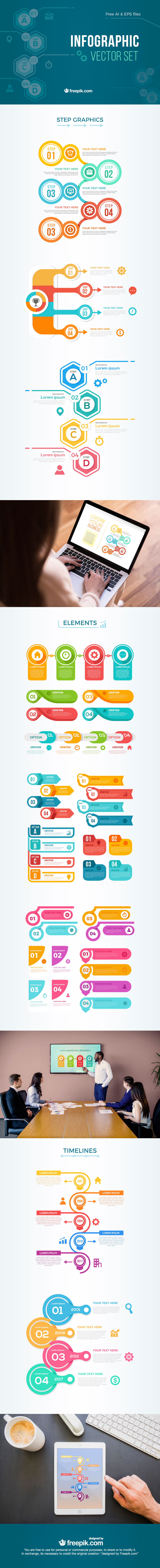 Flat Infographic Vector Set