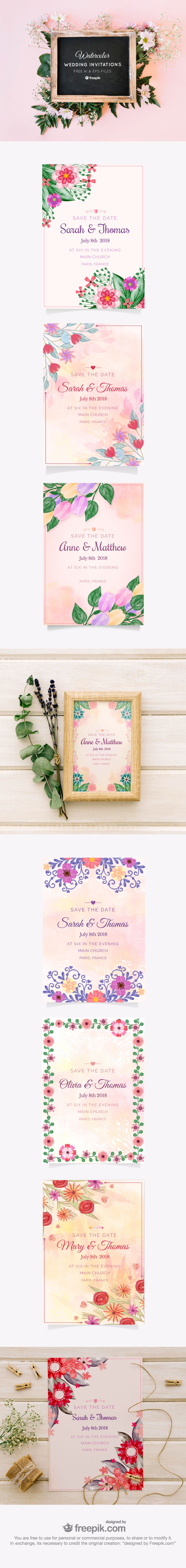 Watercolor Wedding Invitations