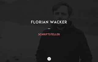 Florian Wacker. Schriftsteller.