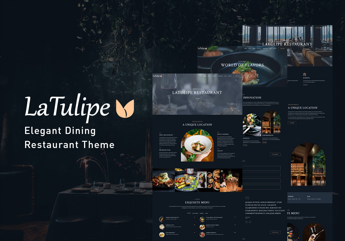LaTulipe Restaurant WordPress Theme