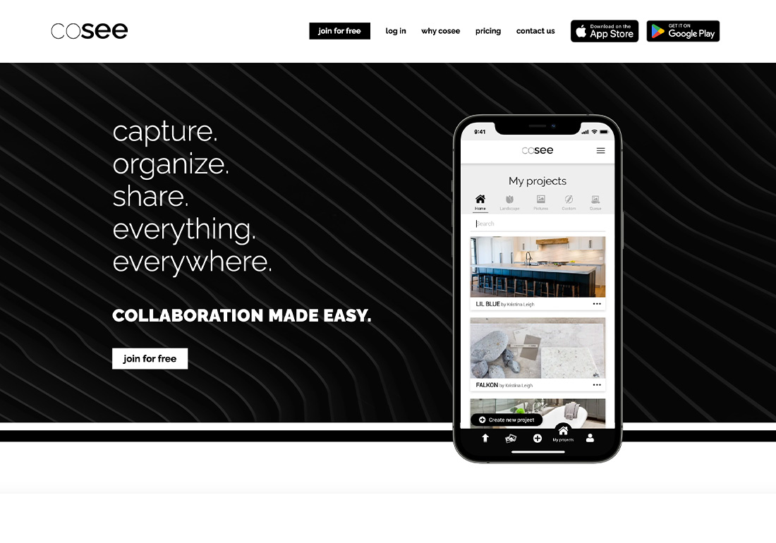 Cosee Mobile App Landing Page