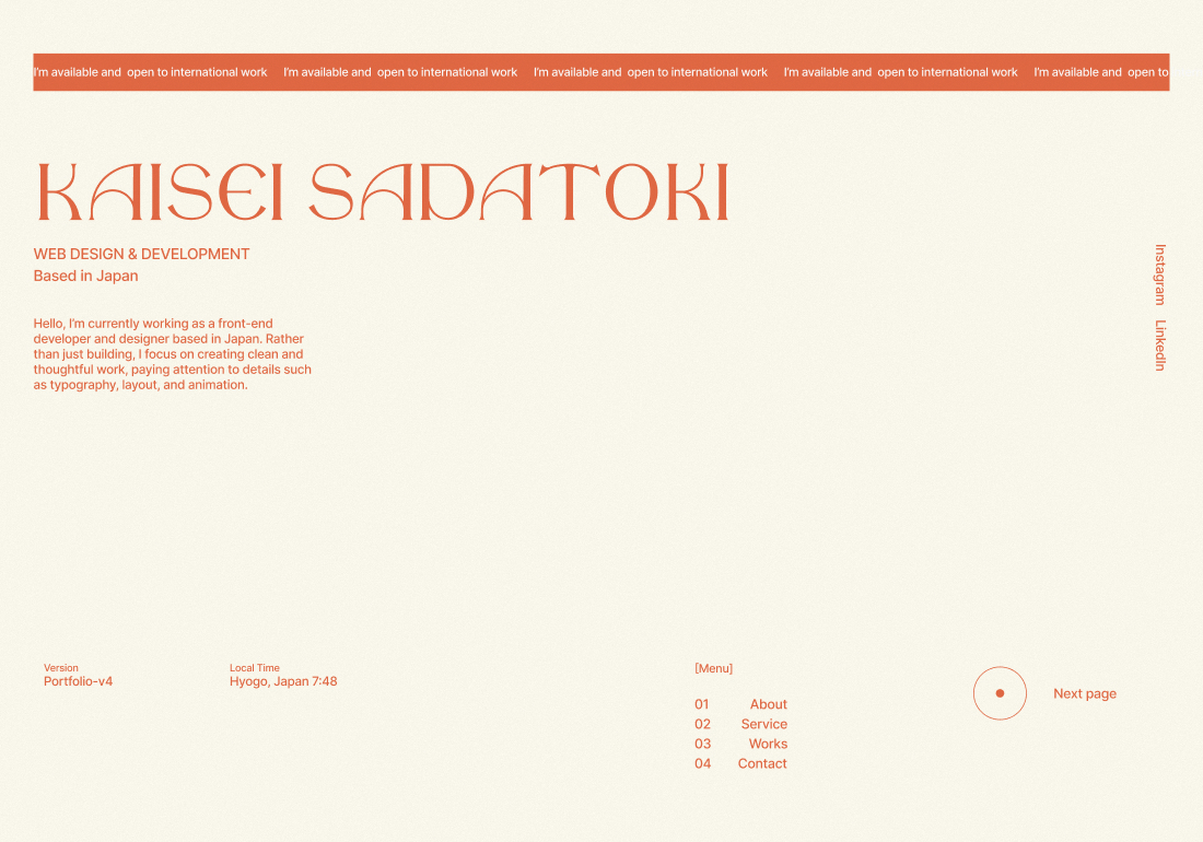 Kaisei Sadatoki Portfolio V4