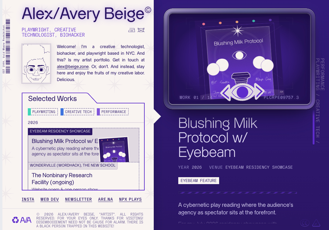 Avery/Alex Beige, Artist Portfolio