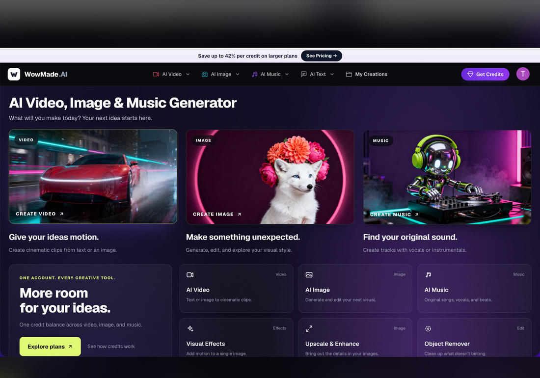 WowMade.ai – AI Video Image & Music