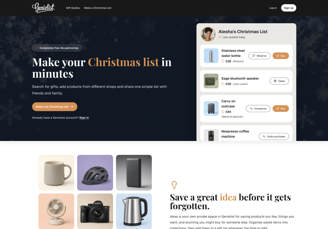 Genielist — Gift Management App
