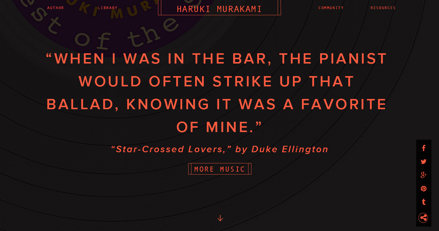Haruki Murakami - Website of the Day
