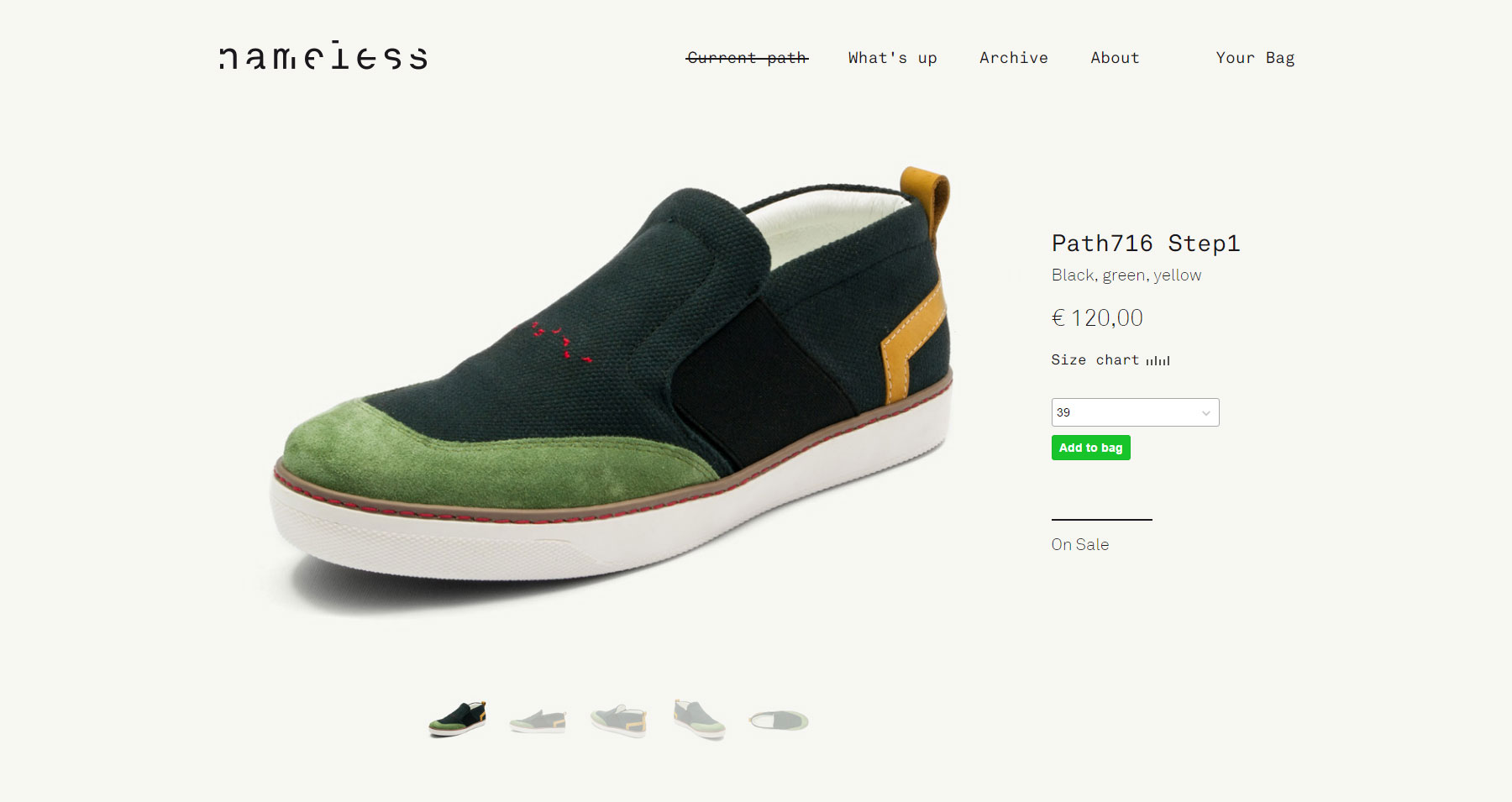 nameless shoes - Website of the Day