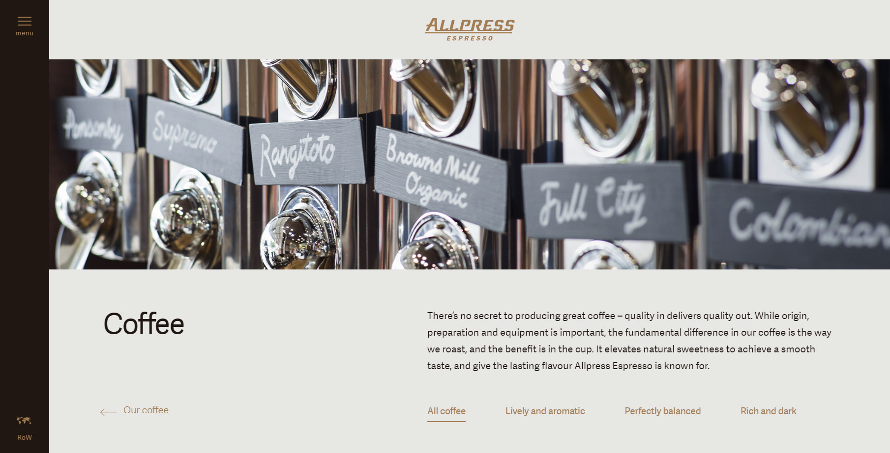 Allpress Espresso - Website of the Day