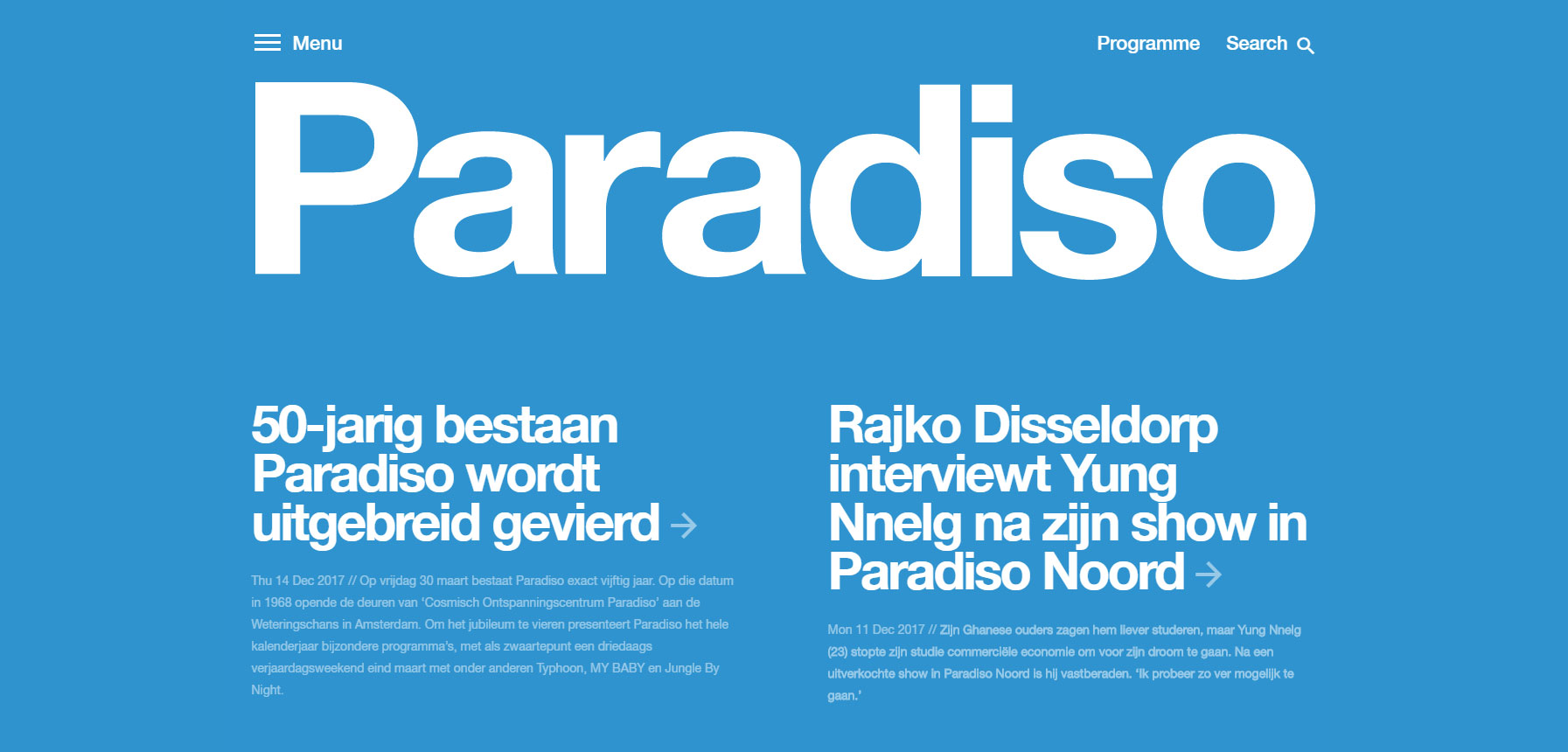 Paradiso - Website of the Day