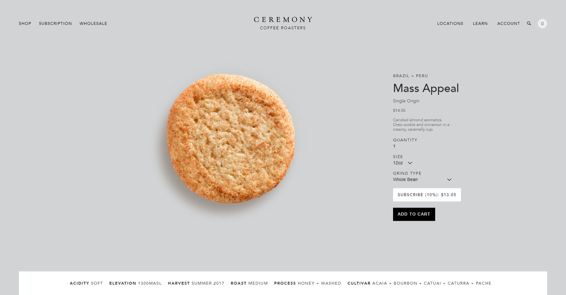 Ceremony Coffee Roasters - Website of the Day