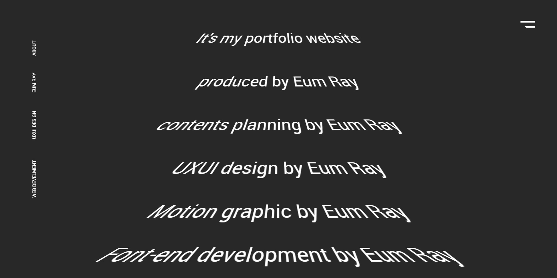 Eum Ray portfolio - Website of the Day