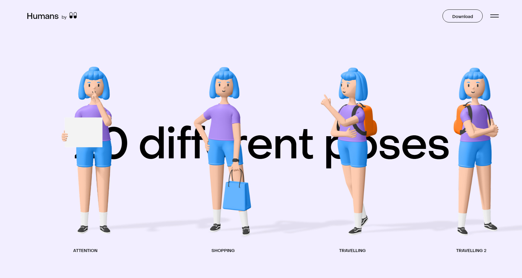 Humans 3d characters - Website of the Day
