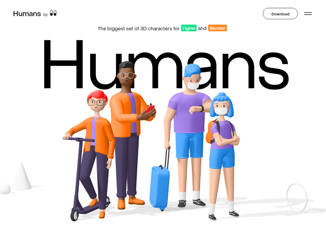 Humans 3d characters