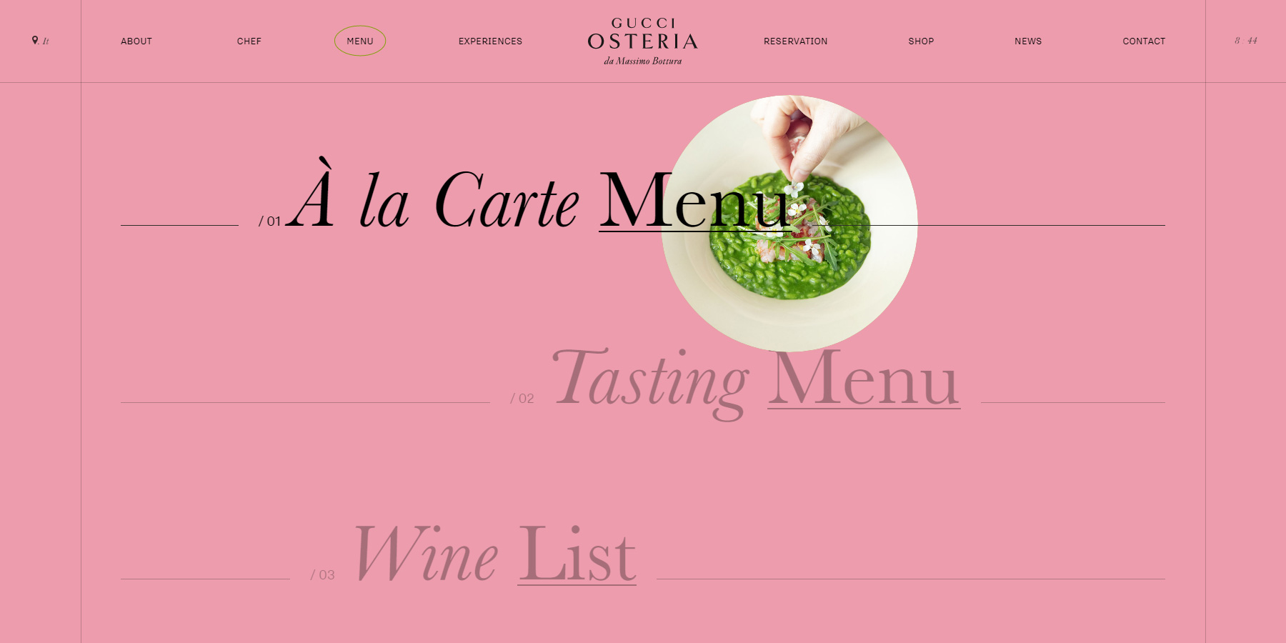 Gucci Osteria - Website of the Day