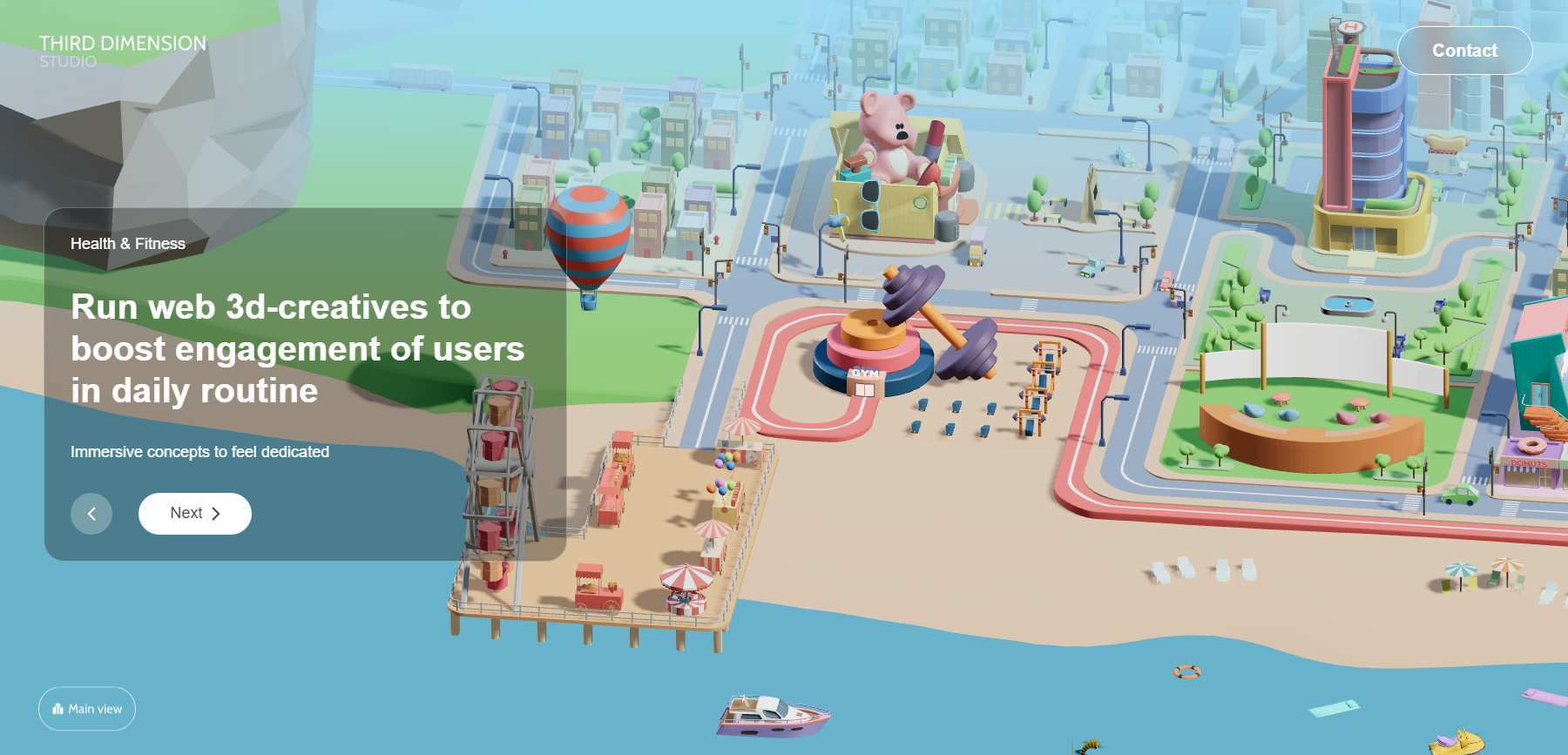 3D interactive city - studio - Website of the Day