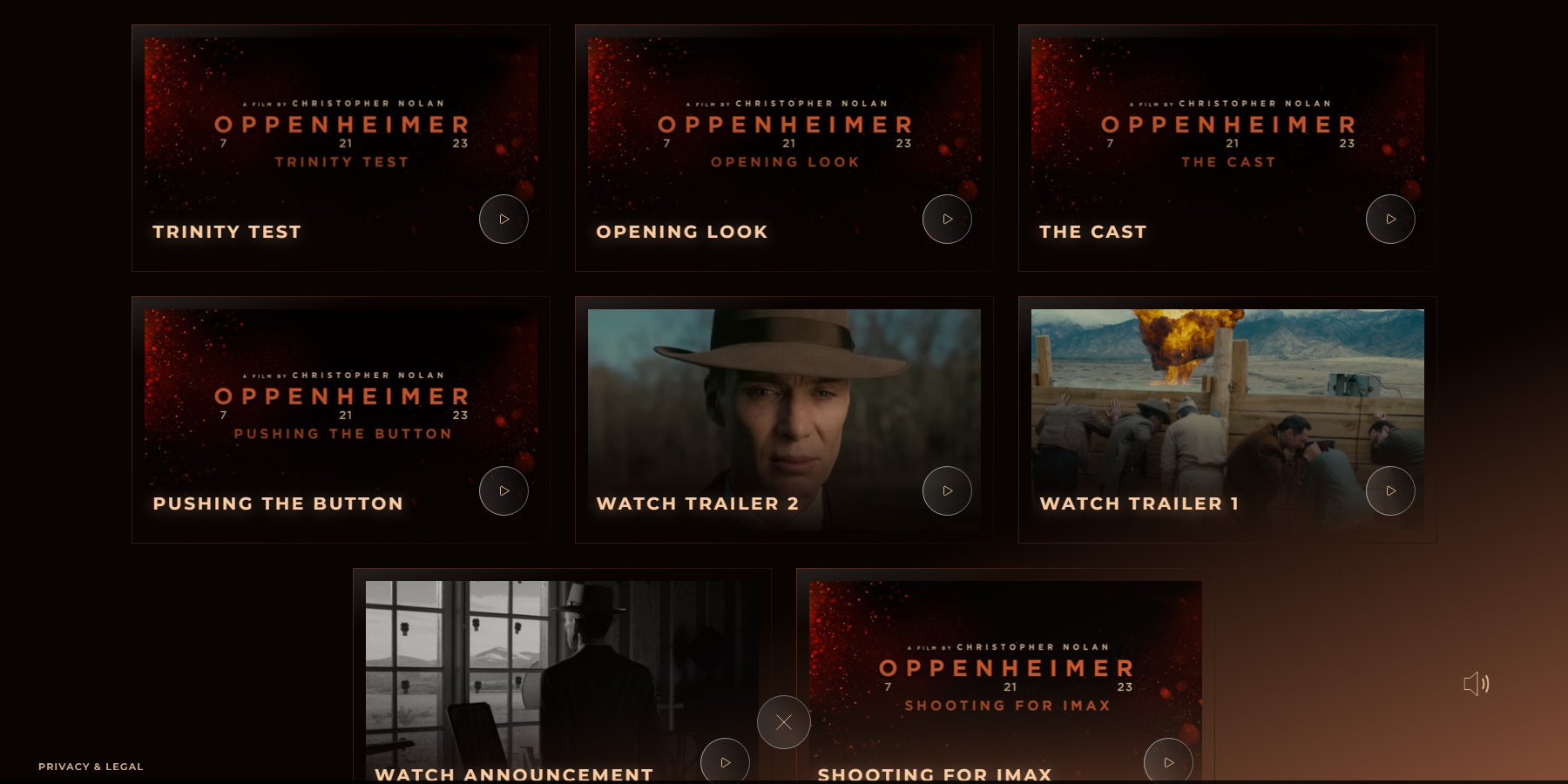 Oppenheimer - Official Site - Website of the Day