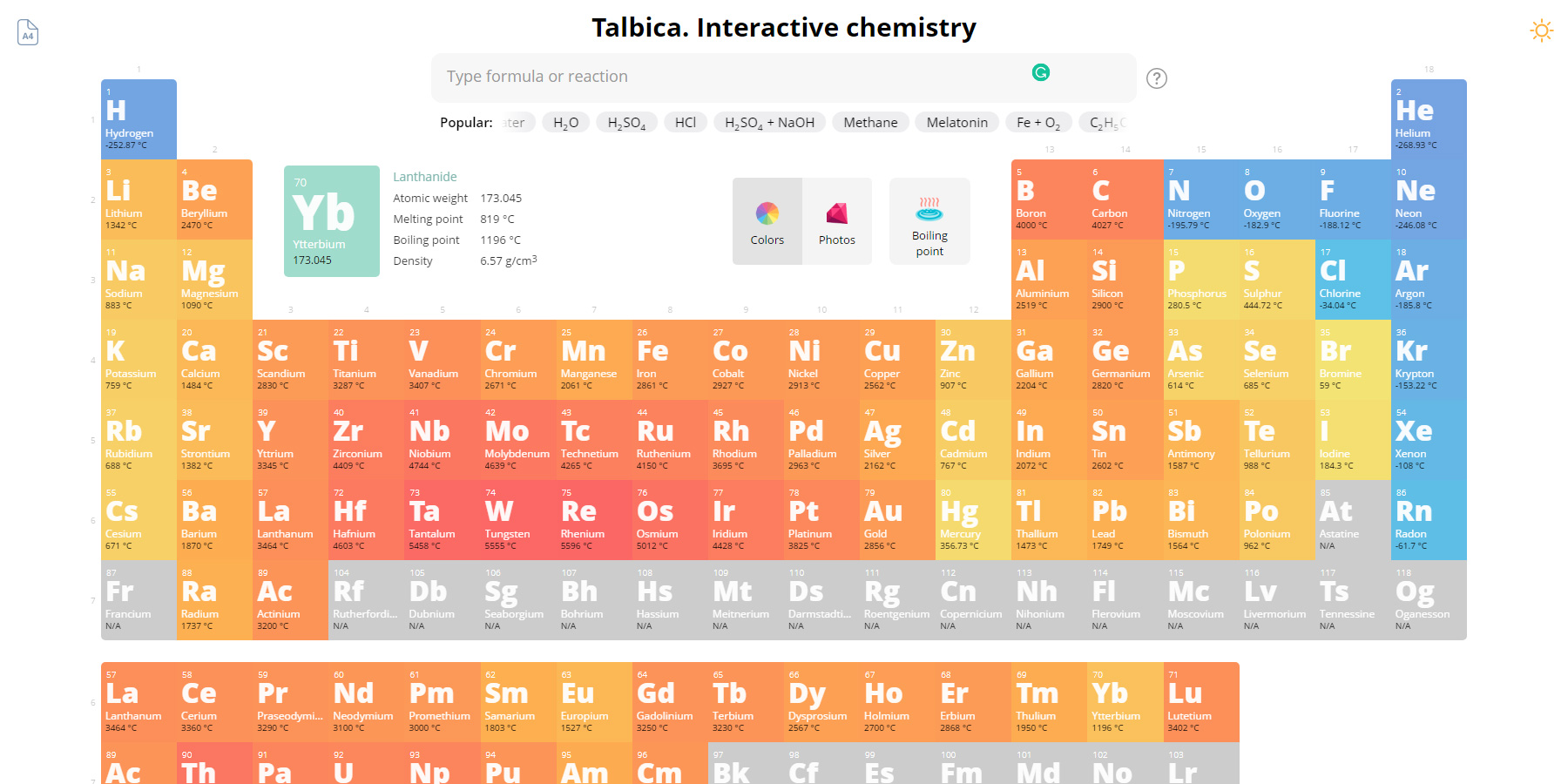 Talbica: Interactive Chemistry - Website of the Day