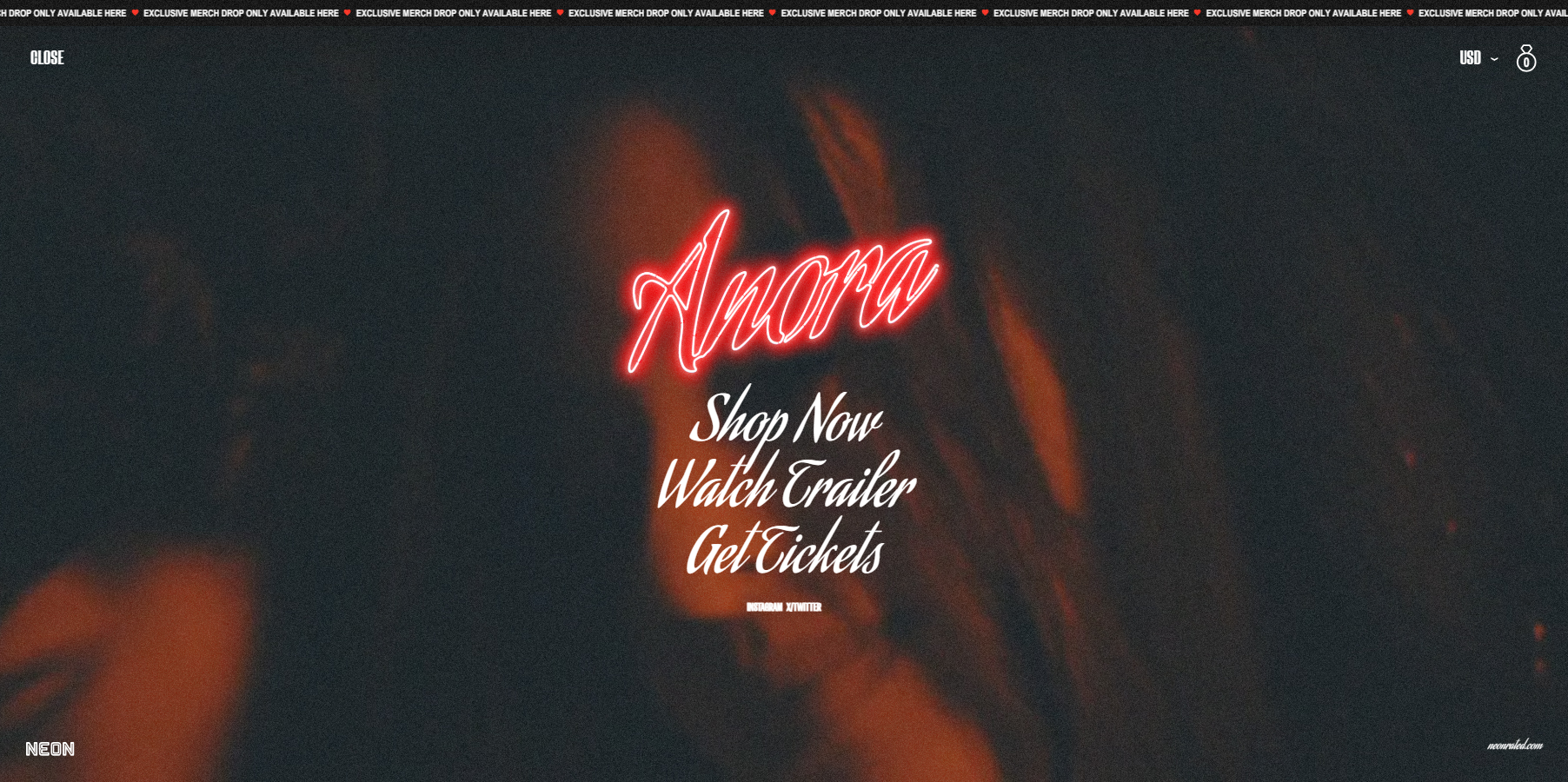 Anora, Merch Store - Website of the Day