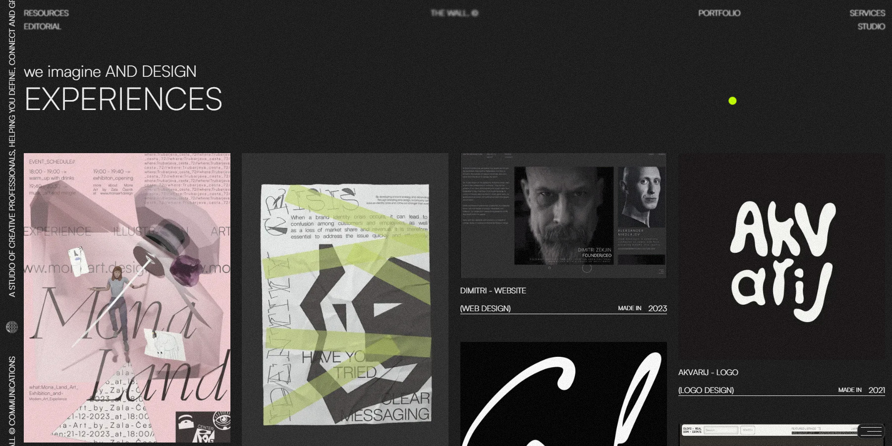 THE WALL. ■ COMMUNICATIONS v2 - Website of the Day