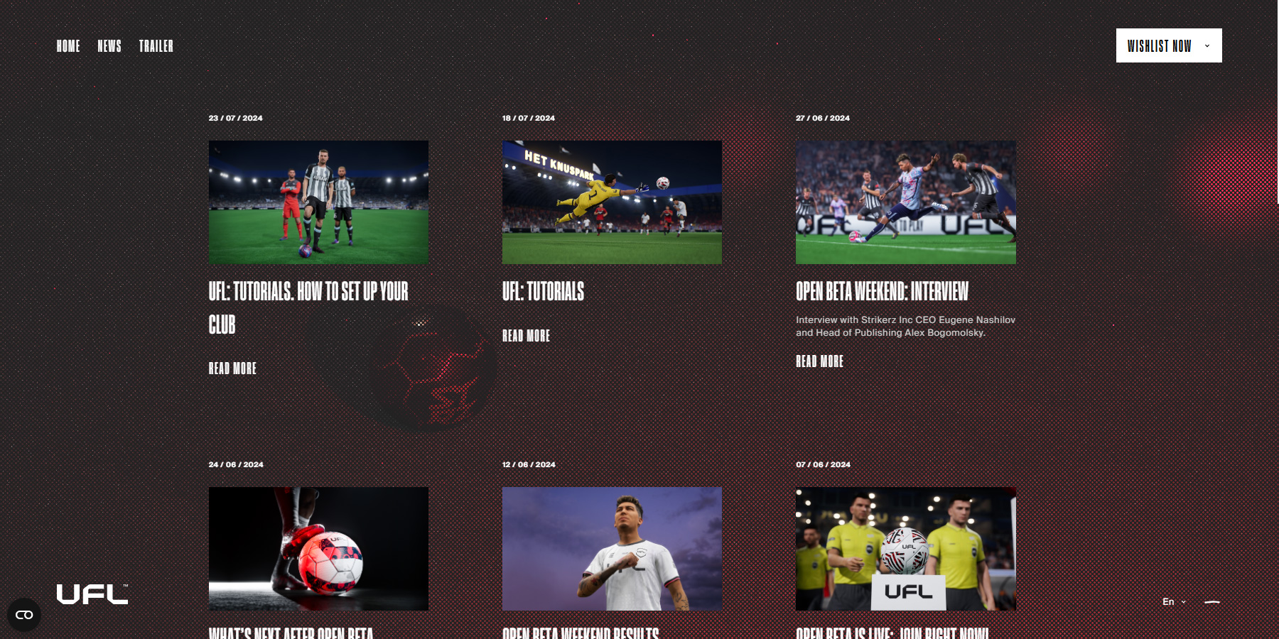 UFL GAME - Website of the Day