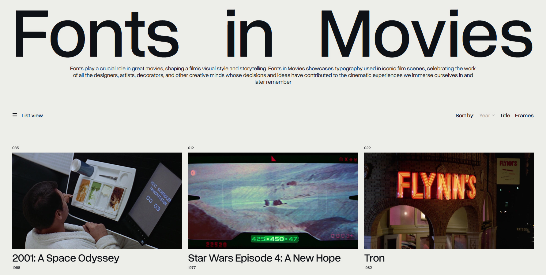 Fonts in Movies - Website of the Day