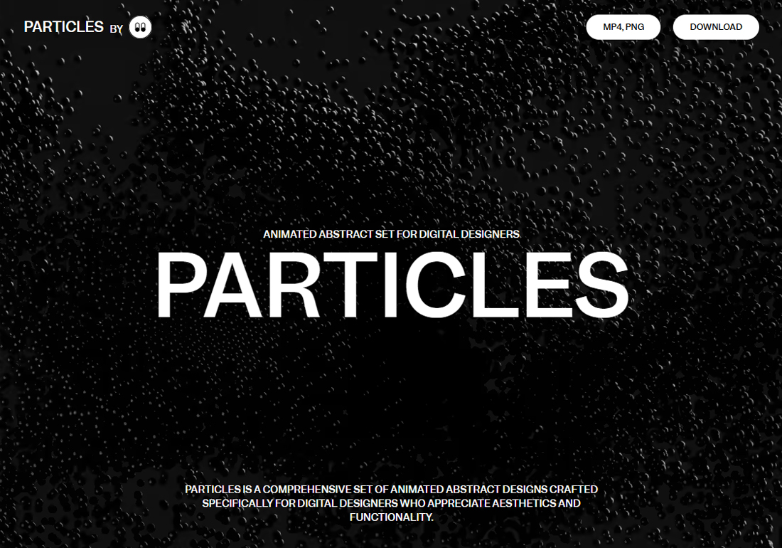 Particles 3d animation set