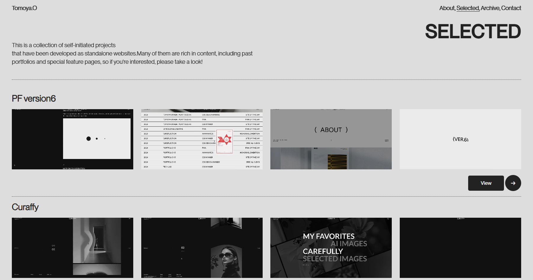 Portfolio ver7 - tomoya okada - Website of the Day