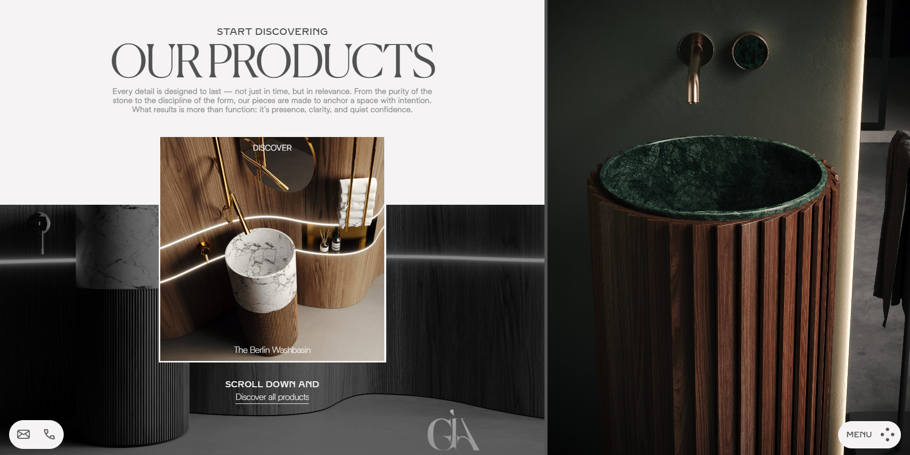 GÍA Bathrooms - Website of the Day