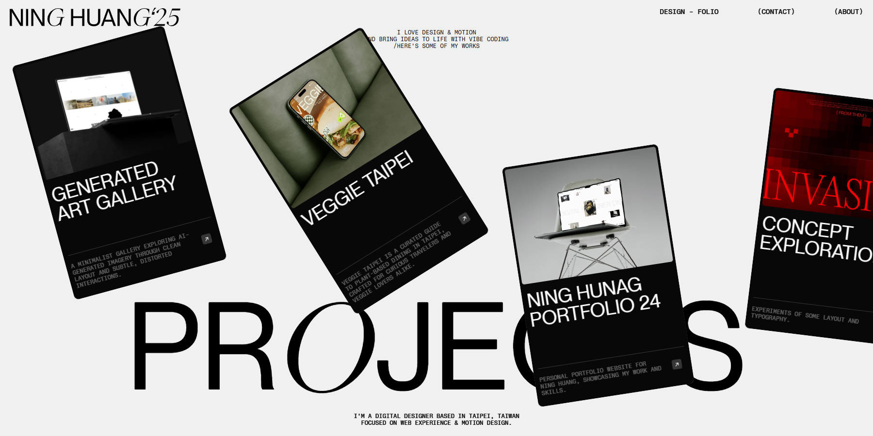 Ning Huang - Digital Designer - Website of the Day