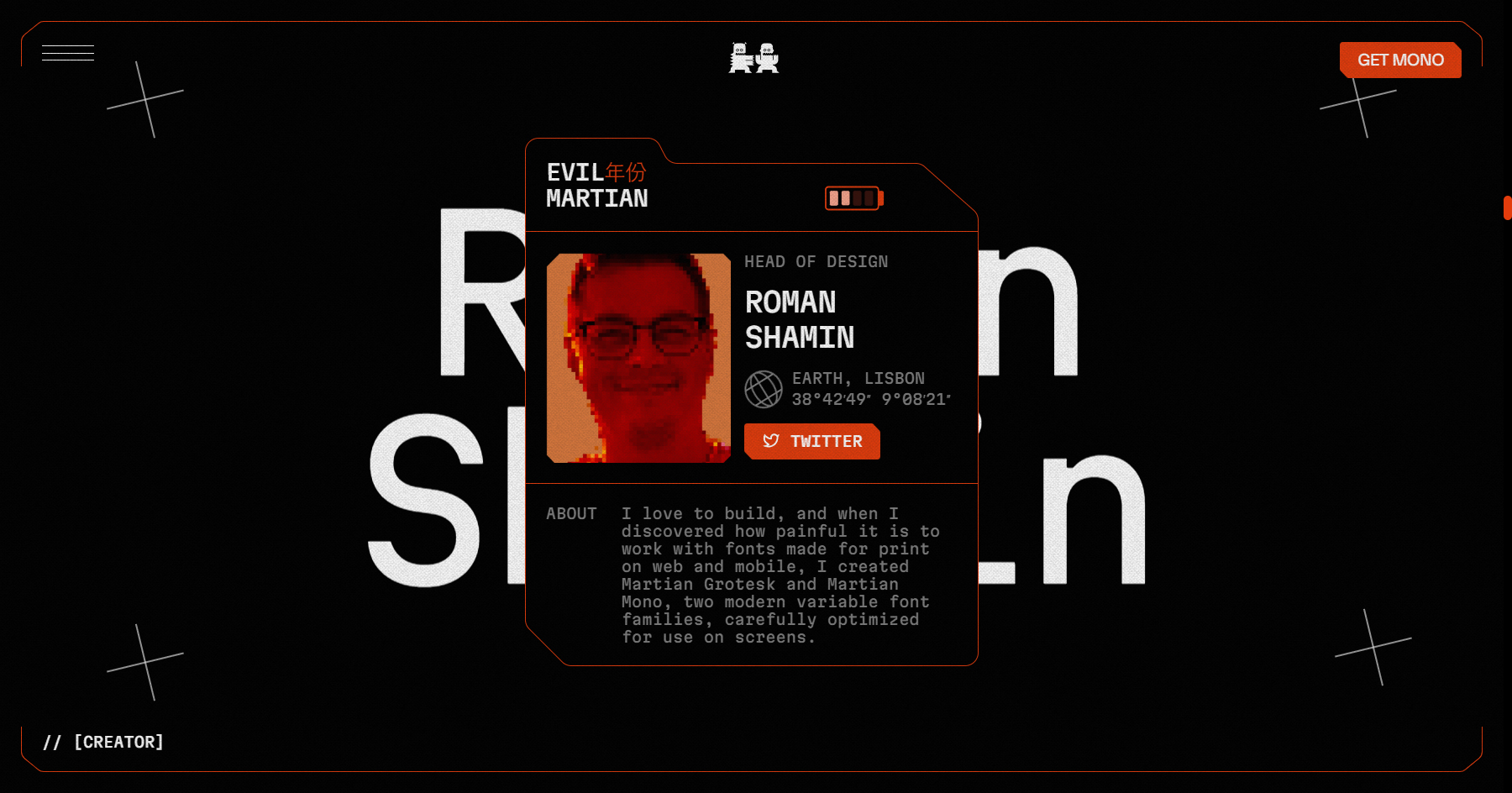 Martian Mono - Website of the Day