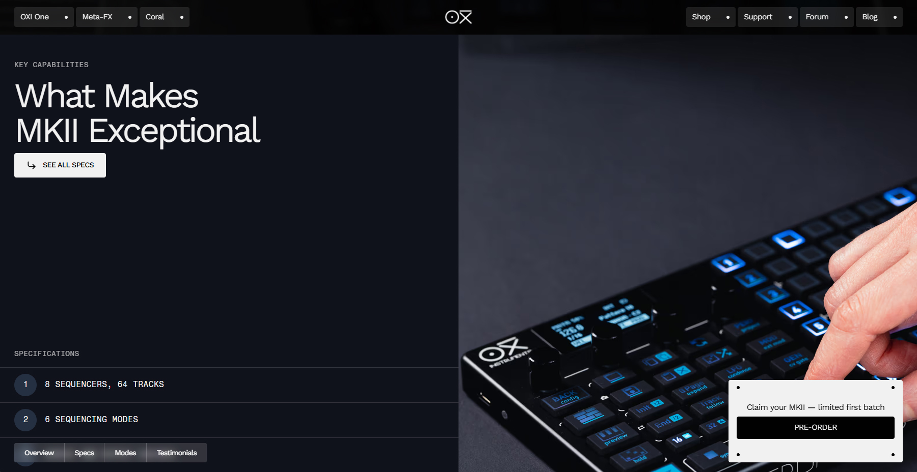 OXI ONE MKII - Website of the Day