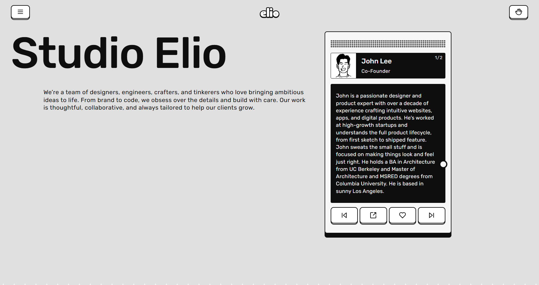Elio - Website of the Day