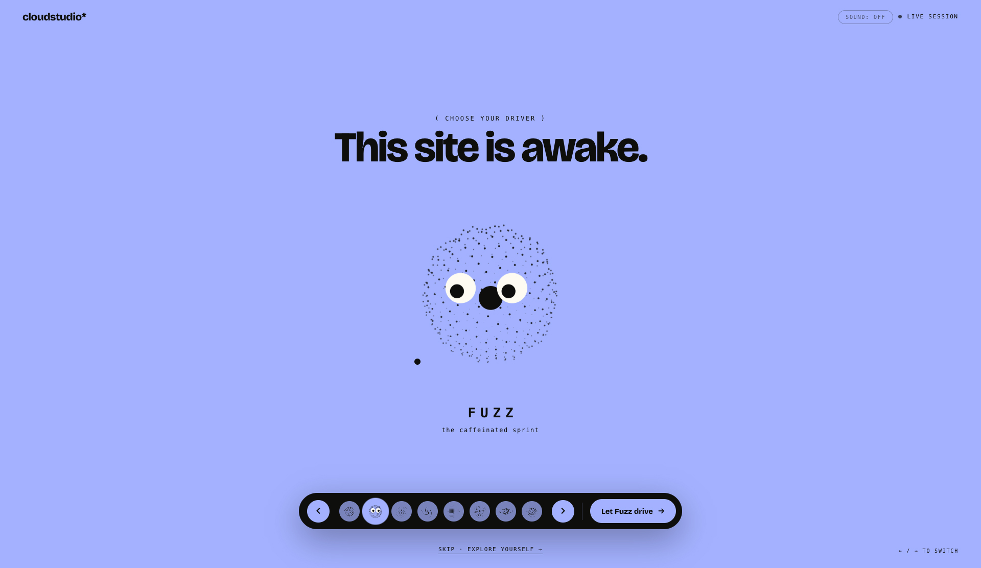 Cloudstudio — This Site Is Awake - Website of the Day